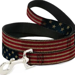 Dog Leash - Vintage US Flag Stretch