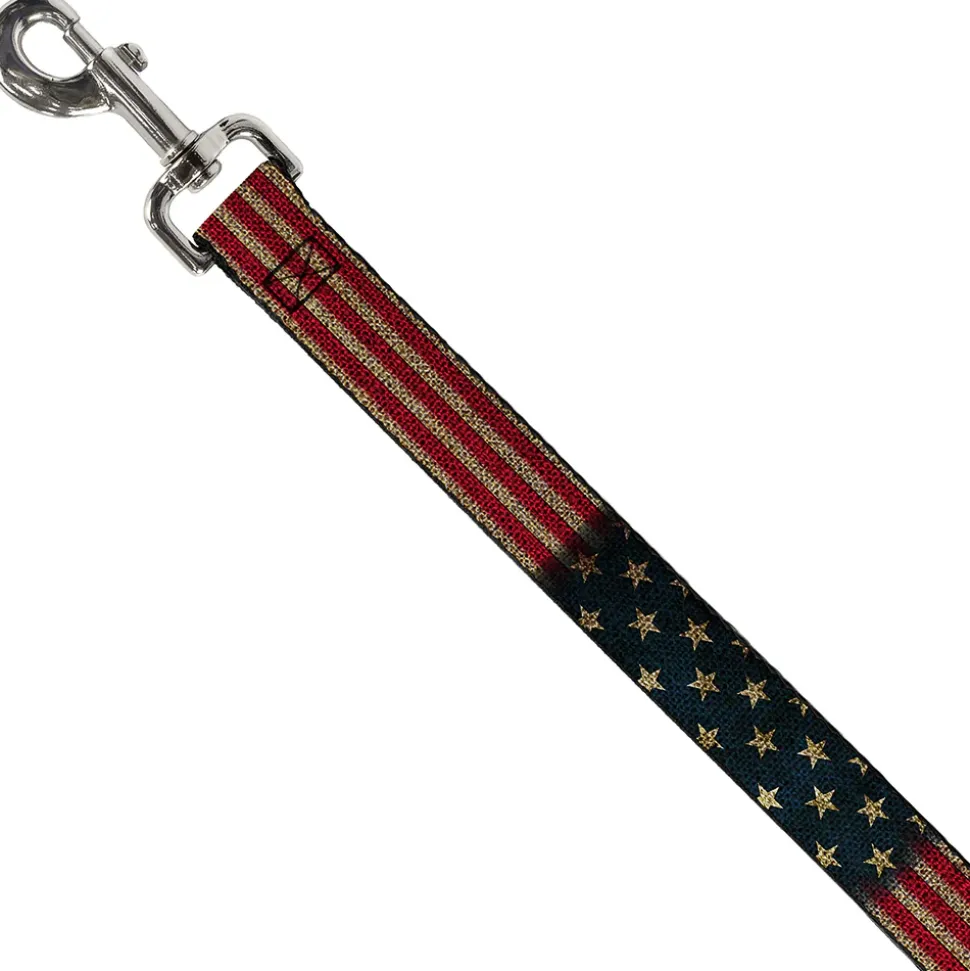 Dog Leash - Vintage US Flag Stretch