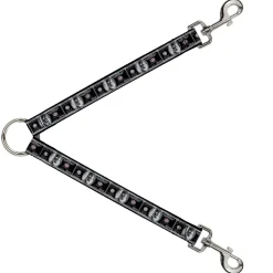 Dog Leash Splitter - 100 Dollar Bill X-Ray Black/White