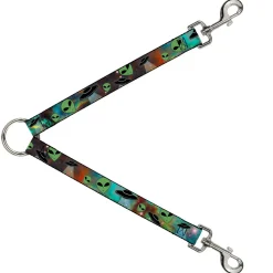 Dog Leash Splitter - Aliens & UFO's Galaxy/Green/Black/White