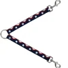 Dog Leash Splitter - American Chevron & Stripes White/Red/Blue