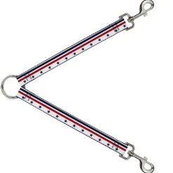 Dog Leash Splitter - Americana Stars & Stripes5 White/Blue/Red