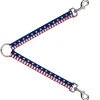Dog Leash Splitter - Americana Stars & Stripes2 Blue/White/Red/White
