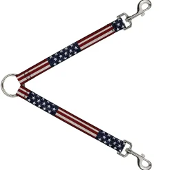 Dog Leash Splitter - Americana Rustic Stars & Stripes