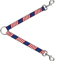 Dog Leash Splitter - American Flag Diagonal
