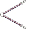 Dog Leash Splitter - Americana Stars & Stripes7 White/Blue/Red