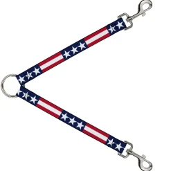 Dog Leash Splitter - Americana Stars & Stripes