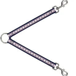 Dog Leash Splitter - Americana Stars & Stripes 6 Blue/White/Red