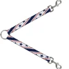 Dog Leash Splitter - Americana Diagonal Stars & Stripes White/Red/Blue