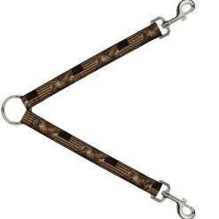 Dog Leash Splitter - Americana Eagle & Flag Rustic Wood Grain