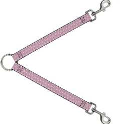 Dog Leash Splitter - Anchor2 Monogram Baby Pink/Baby Blue/White