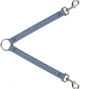 Dog Leash Splitter - Anchor2 Monogram Baby Blue/Navy/White