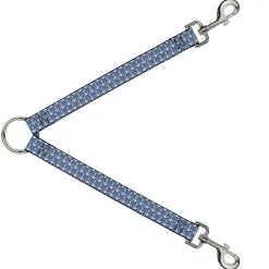 Dog Leash Splitter - Anchor2 Monogram Baby Blue/Navy/White