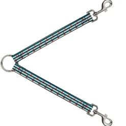 Dog Leash Splitter - Anchors w/Stripes White/Blue/Red