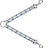 Dog Leash Splitter - Anchor/Stripe Teal/White/Purple