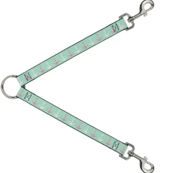 Dog Leash Splitter - Anchor2 C/U Green/Pink/White