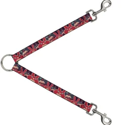 Dog Leash Splitter - Angry Bunnies Purple/Red/Blue