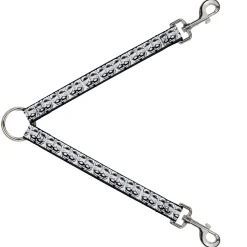 Dog Leash Splitter - Anonymous Face CLOSE-UP Repeat White/Black/Gray