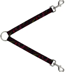 Dog Leash Splitter - Antlers Black/Burgundy/Gold