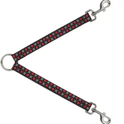 Dog Leash Splitter - Argyle Black/Gray/Red