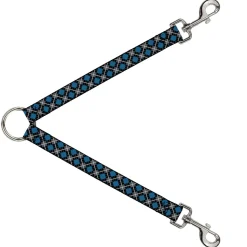 Dog Leash Splitter - Argyle Black/Gray/Turquoise