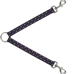 Dog Leash Splitter - Argyle Black/Gray/Purple