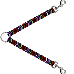 Dog Leash Splitter - Arrows Black/Multi Color