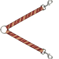 Dog Leash Splitter - Bacon Slices Red