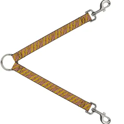Dog Leash Splitter - Bacon Cartoon Yellow