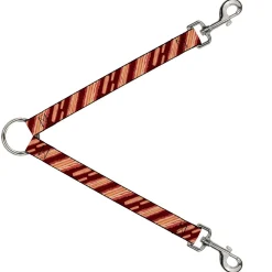 Dog Leash Splitter - Bacon Slices Maroon
