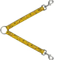 Dog Leash Splitter - Bananas Stacked Cartoon Yellows