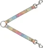 Dog Leash Splitter - Bandana Paisley Ombre Pastel Black