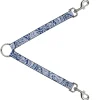 Dog Leash Splitter - Bandana/Skulls Royal/White