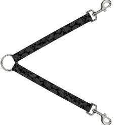 Dog Leash Splitter - Bandana Black/Gray