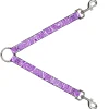 Dog Leash Splitter - Bandana/Skulls White/Purple