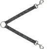 Dog Leash Splitter - Bandana/Skulls Silver/Black