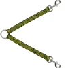 Dog Leash Splitter - Bandana/Skulls Green/Gold