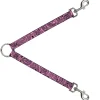 Dog Leash Splitter - Bandana/Skulls Pink/Black