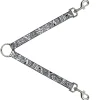 Dog Leash Splitter - Bandana/Skulls White/Black