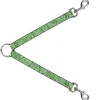 Dog Leash Splitter - Bandana/Skulls Irish Green/White