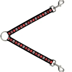 Dog Leash Splitter - BD Argyle Black/Red/Gray