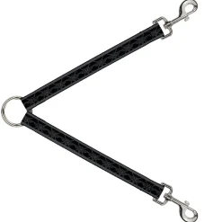 Dog Leash Splitter - BD Monogram2 Black/Gray