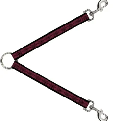 Dog Leash Splitter - BD Monogram2 Red/Black