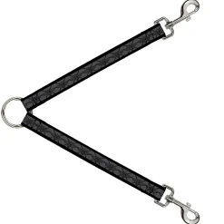 Dog Leash Splitter - BD Monogram2 Gray/Black