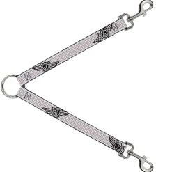 Dog Leash Splitter - BD Plaid White/Gray/Red