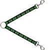 Dog Leash Splitter - BD Skulls w/Wings Black/Green