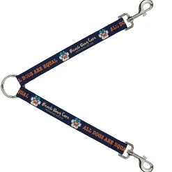 Dog Leash Splitter - BEACH DAWG CARE ALL DOGS ARE EQUAL Navy/Oange