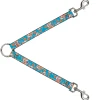 Dog Leash Splitter - Blonde Pin Up Girl Bright Blue