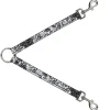 Dog Leash Splitter - Born to Blossom Black/White
