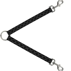 Dog Leash Splitter - Buffalo Plaid X Charcoal Black Gray